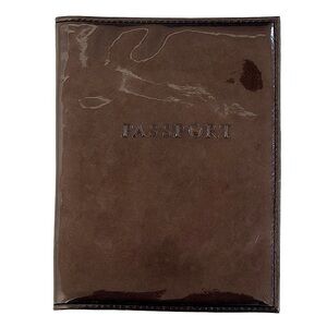 Henri Bendel Brown Patent Leather Passport Holder